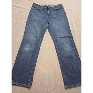 Lee Womens 14 Natural Straight Leg Medium Wash Denim Jeans Blue